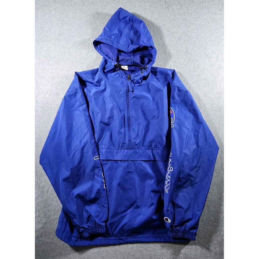 Champion Men's Pullover Jacket, Large, Blue, 1/4 Zip, Pockets